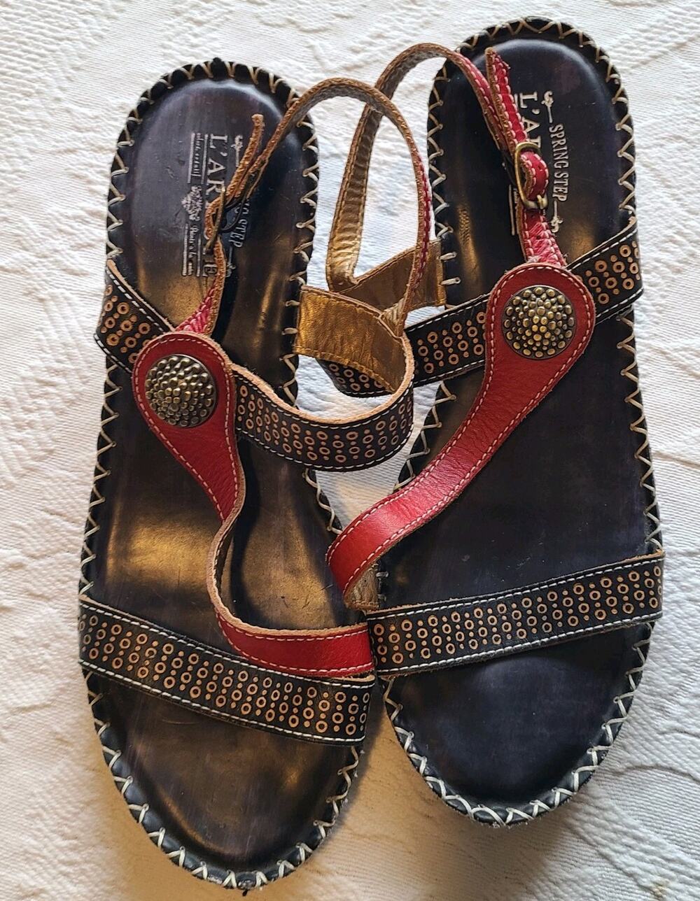 L'Artiste Spring Step Dreamer -B Sandals Womens EU 41 Leather Black/ Red Western